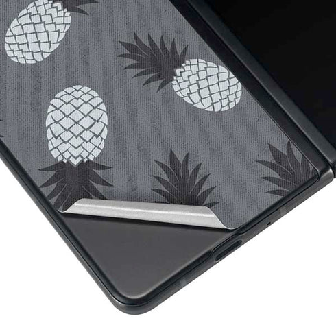 Black and White Pineapples Galaxy Z Fold4 5G Skin